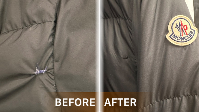 Repairing a Torn Moncler Down Jacket